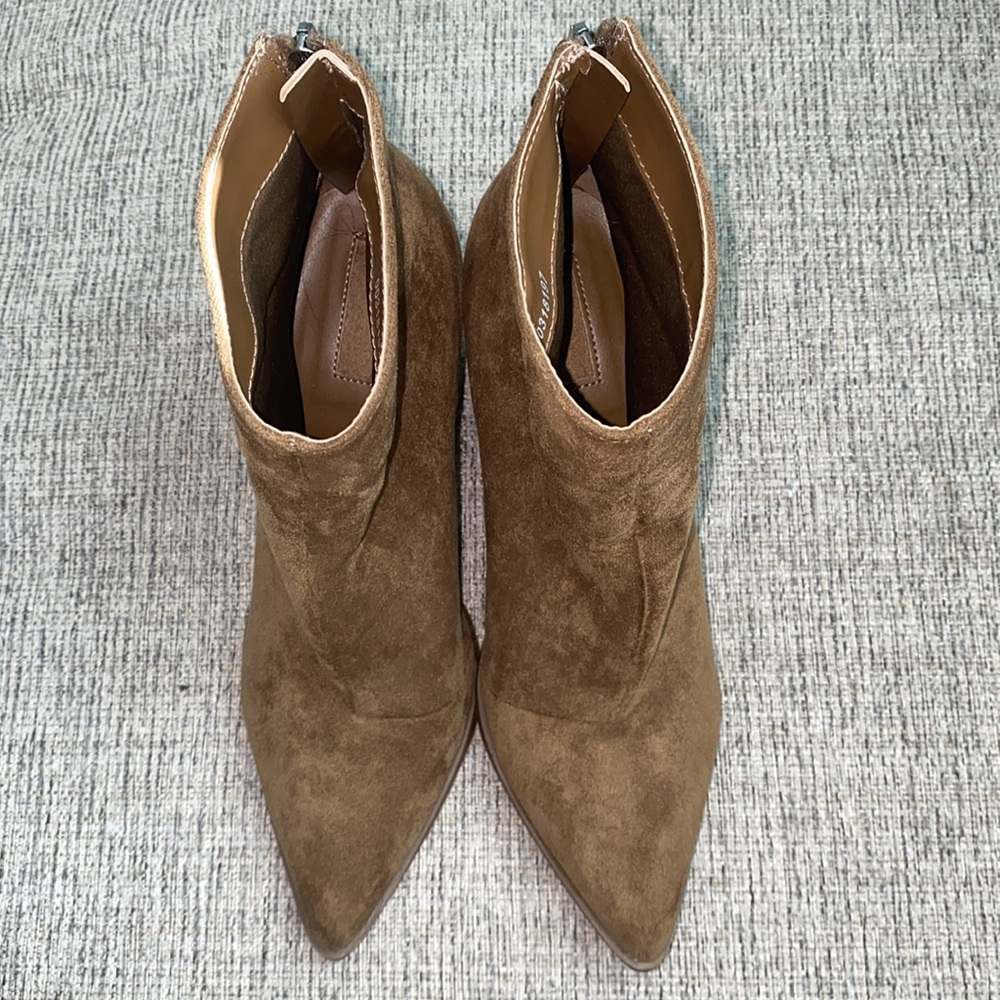 Faux Suede Heeled Ankle Booties - Picture 3 of 6
